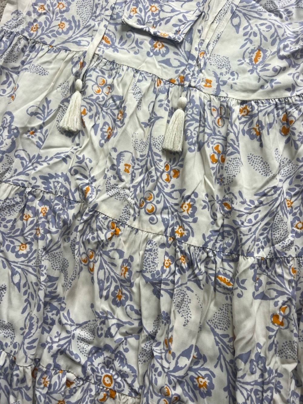 Olivaceous Cream Midi Dress with Floral Print - Picture 2 of 3